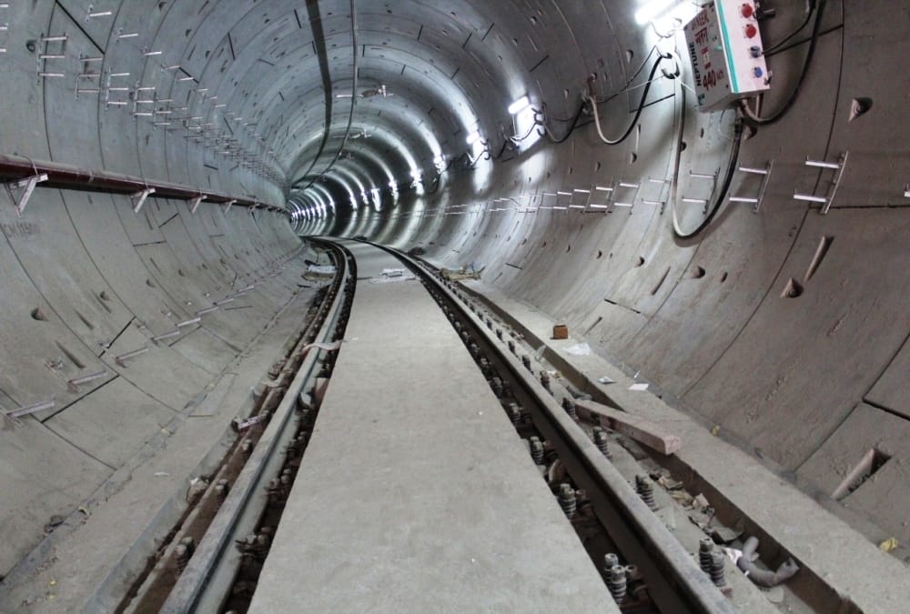 lucknow metro under ground route construction.