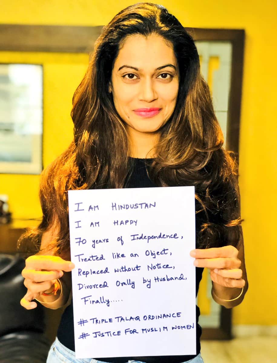 triple talaq actress payal rohatgi accused the congress