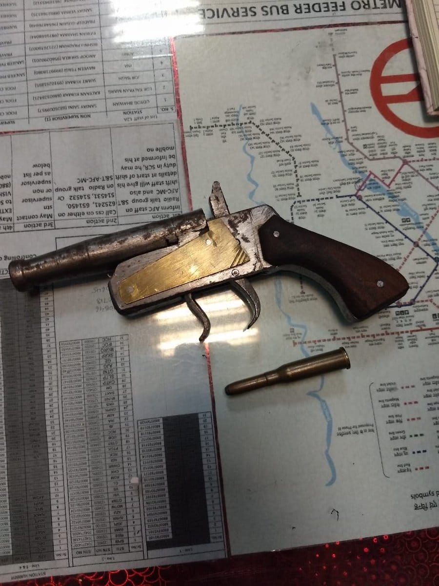 CISF arrest one person at Saket metro station with pistol and live round