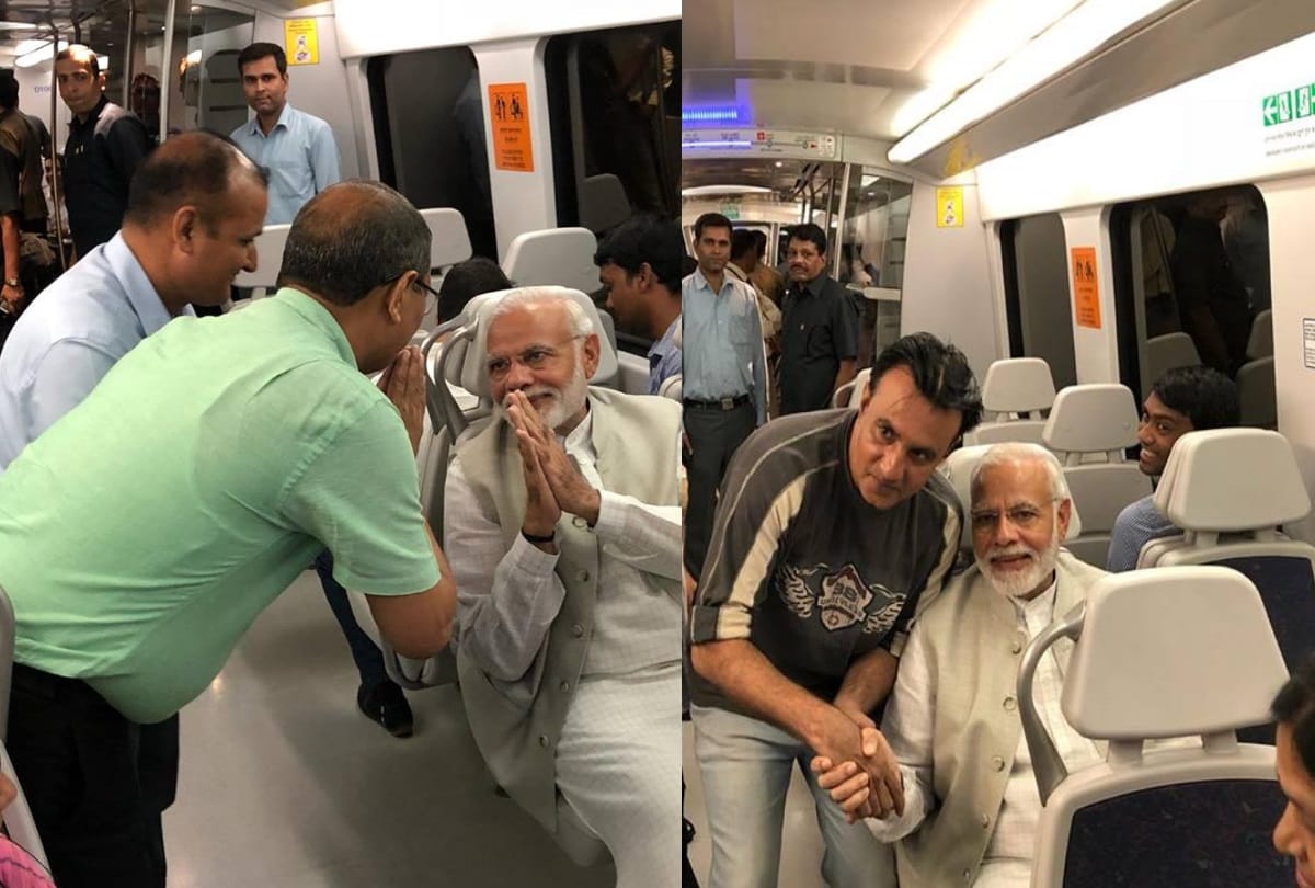 pm modi travels in metro from dhaula kuan to dwarka to inaugurate iicc centre in dwarka