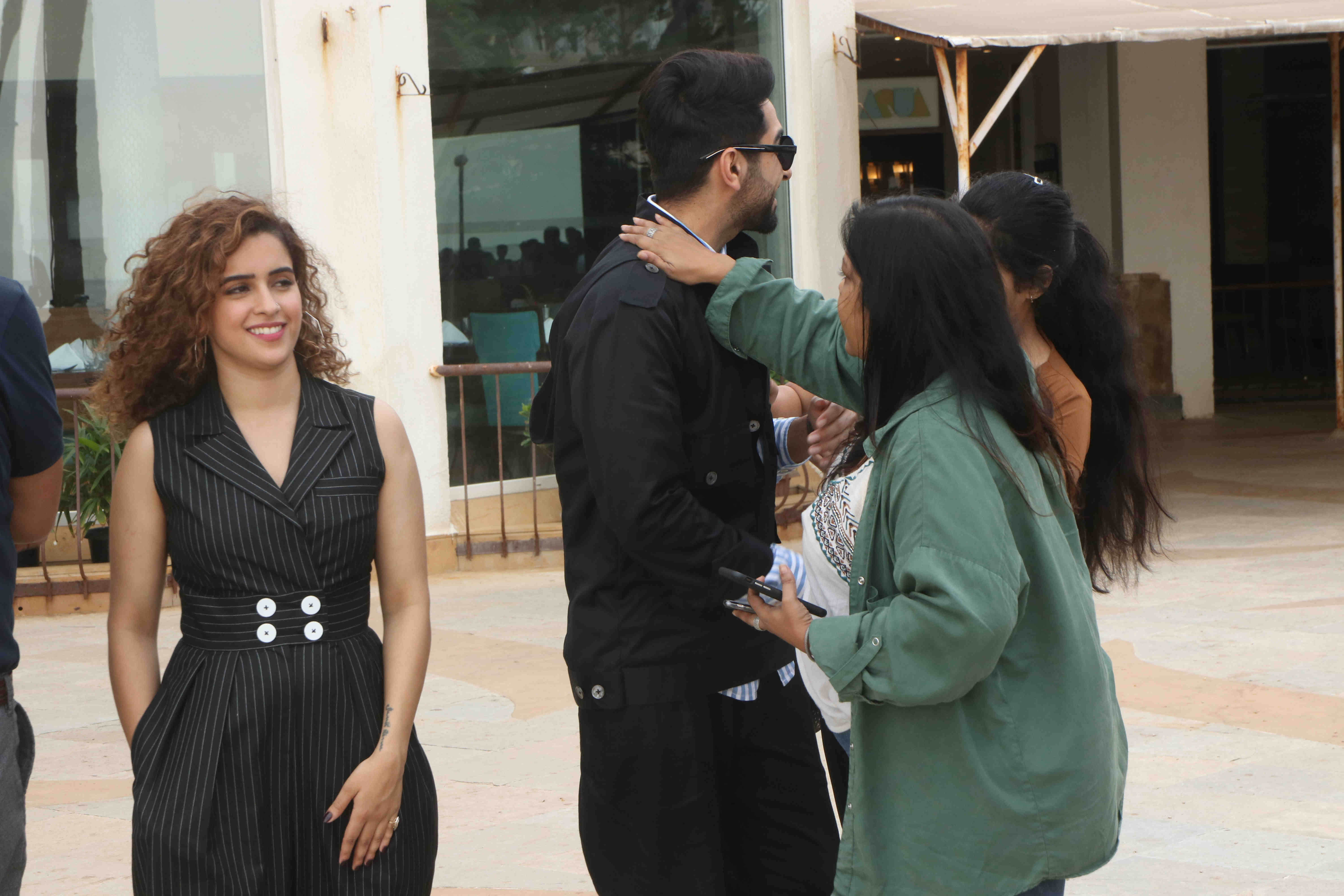 Ayushmann Khurrana Sanya Malhotra Neena Gupta press conference in Mumbai related with Badhai Ho film