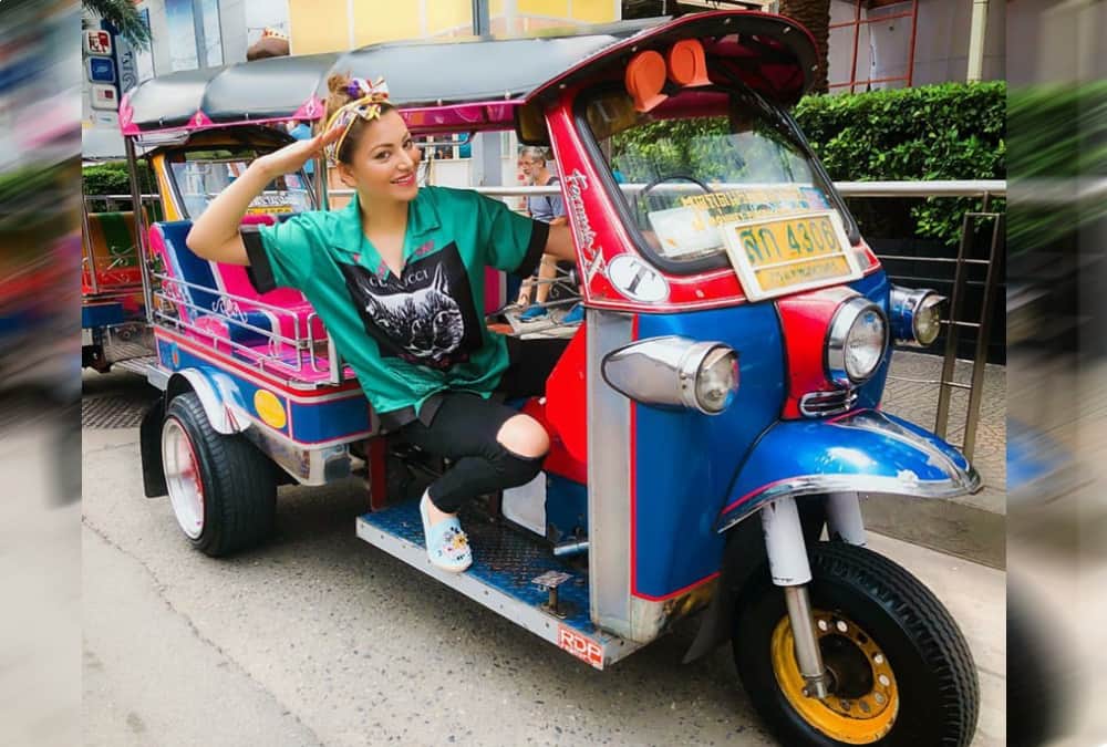 Urvashi Rautela Running E Rickshaw picture  posted on social media
