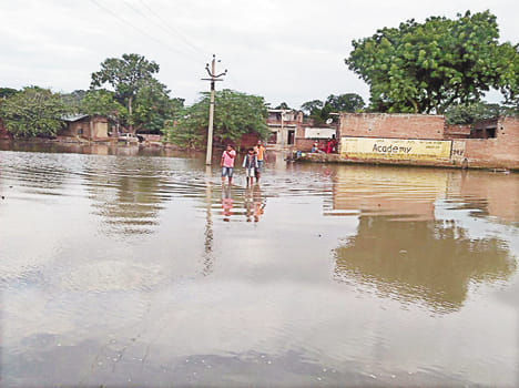 Water of boiling pond in villages