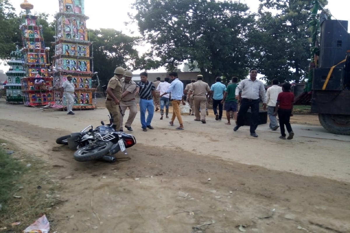 Death of child during Muharram procession, demolition in police station, police jeep burnt