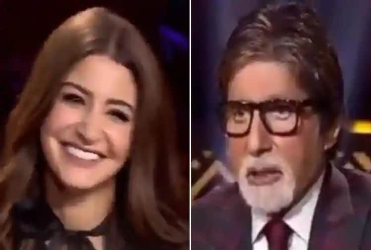kbc 10 amitabh bachchan teases anushka sharma about virat kohli