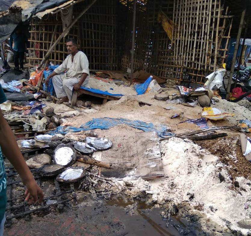 caught fire due to short circuit