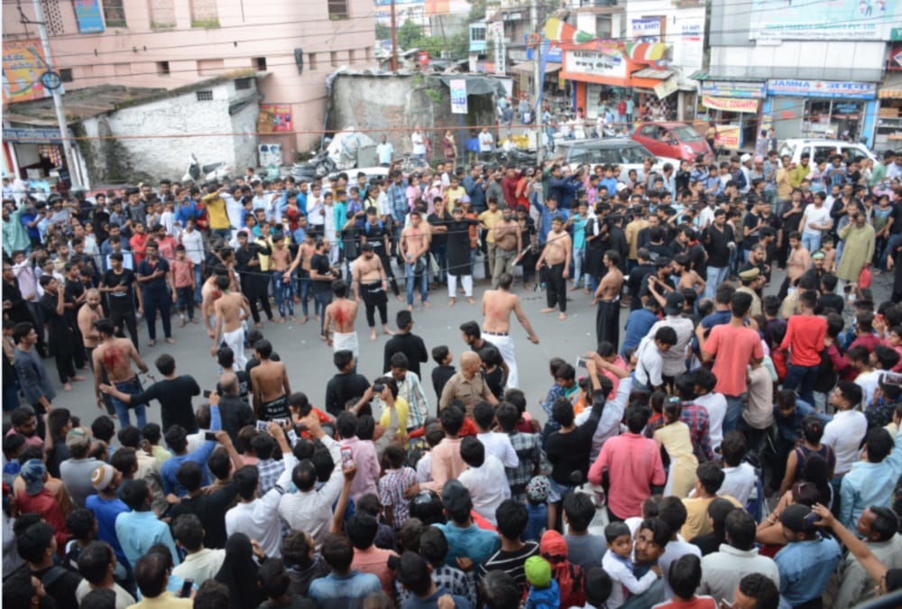 Youths wear T shirt with save kashmir Slogan print in roorkee muharram procession