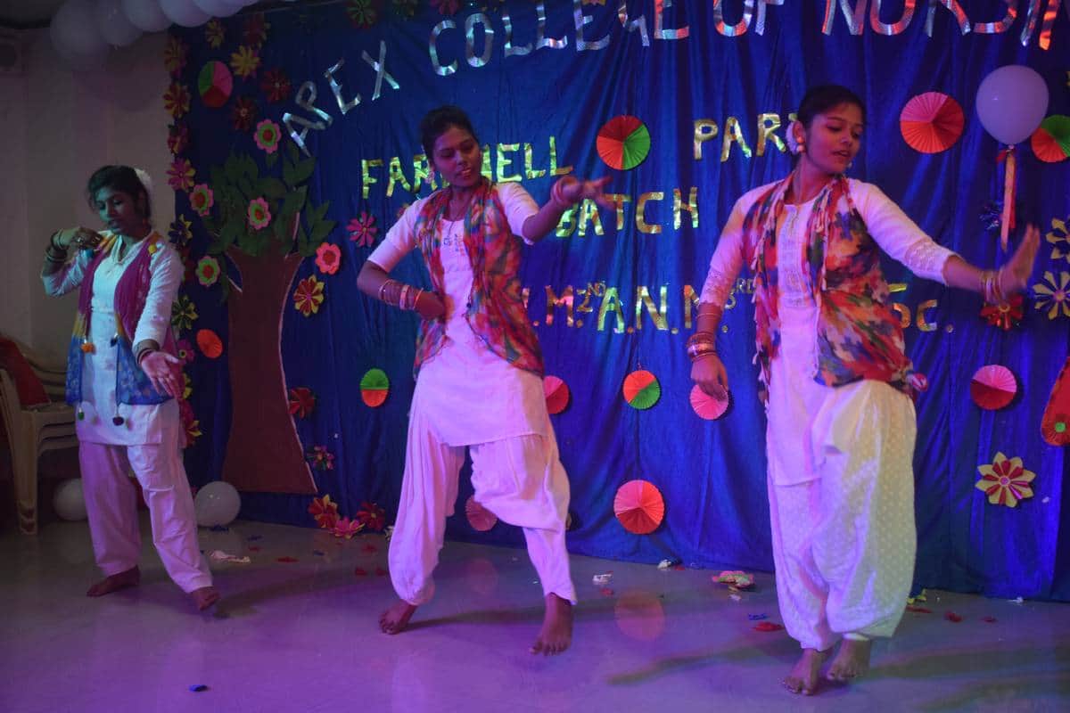 Farewell party organised in apex college of nursing at varanasi