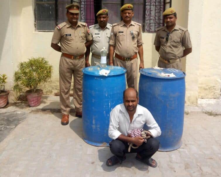 Illegal wine stock caught BJP leader college at azamgarh
