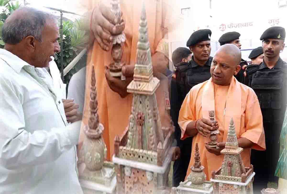 cm yogi overwhelmed to see handmade artifacts of Gaura stone