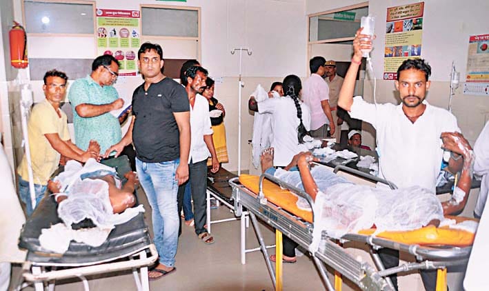 tajiya collapse to high tension, 14 burnt in amroha