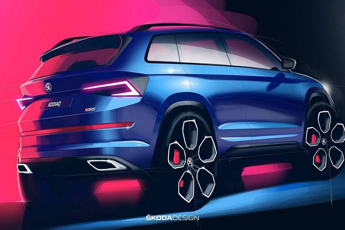 Skoda Kodiaq RS Design Sketches launched Ahead Of Paris Debut