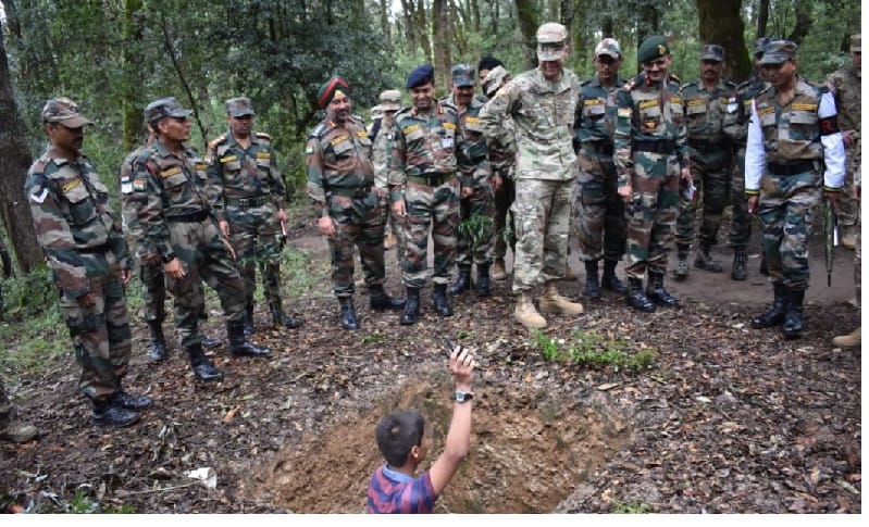 Search campaigns in the forest against the terrorists, many piles