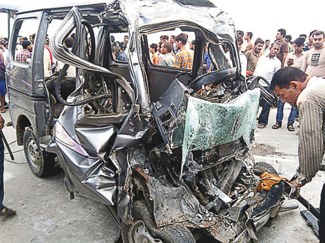 Van, a face-to-face encounter of truck, two die