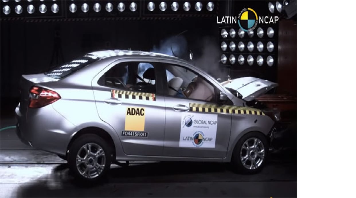 ford aspire crash test 2018 result,know how safe it is