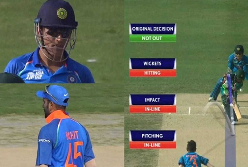 ms Dhoni Review System gives India an early breakthrough against pakistan, Twitter delighted