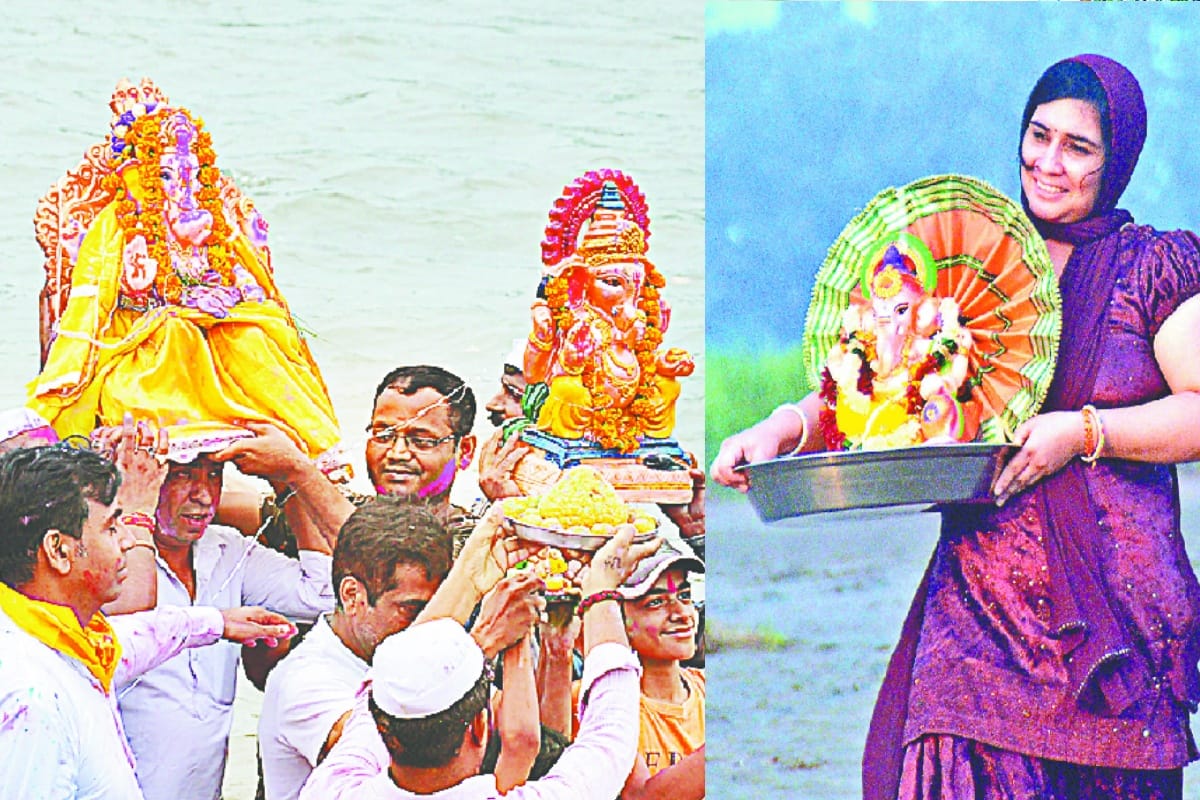 Ganapati Bappa Morea agle baras tu jaldi aapeople blooms in Ganesh Visarjan yatra