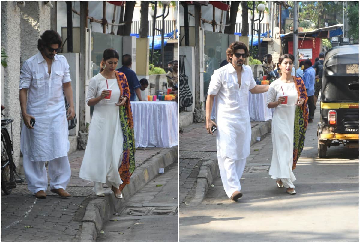 Gurmeet Choudhary and Debina Bonnerjee spotted in Juhu at Mumbai