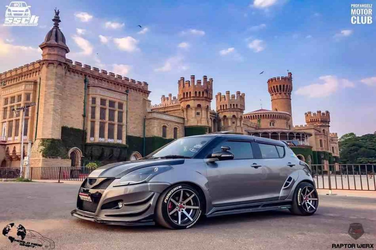 swift car is now the punisher swift car after modification