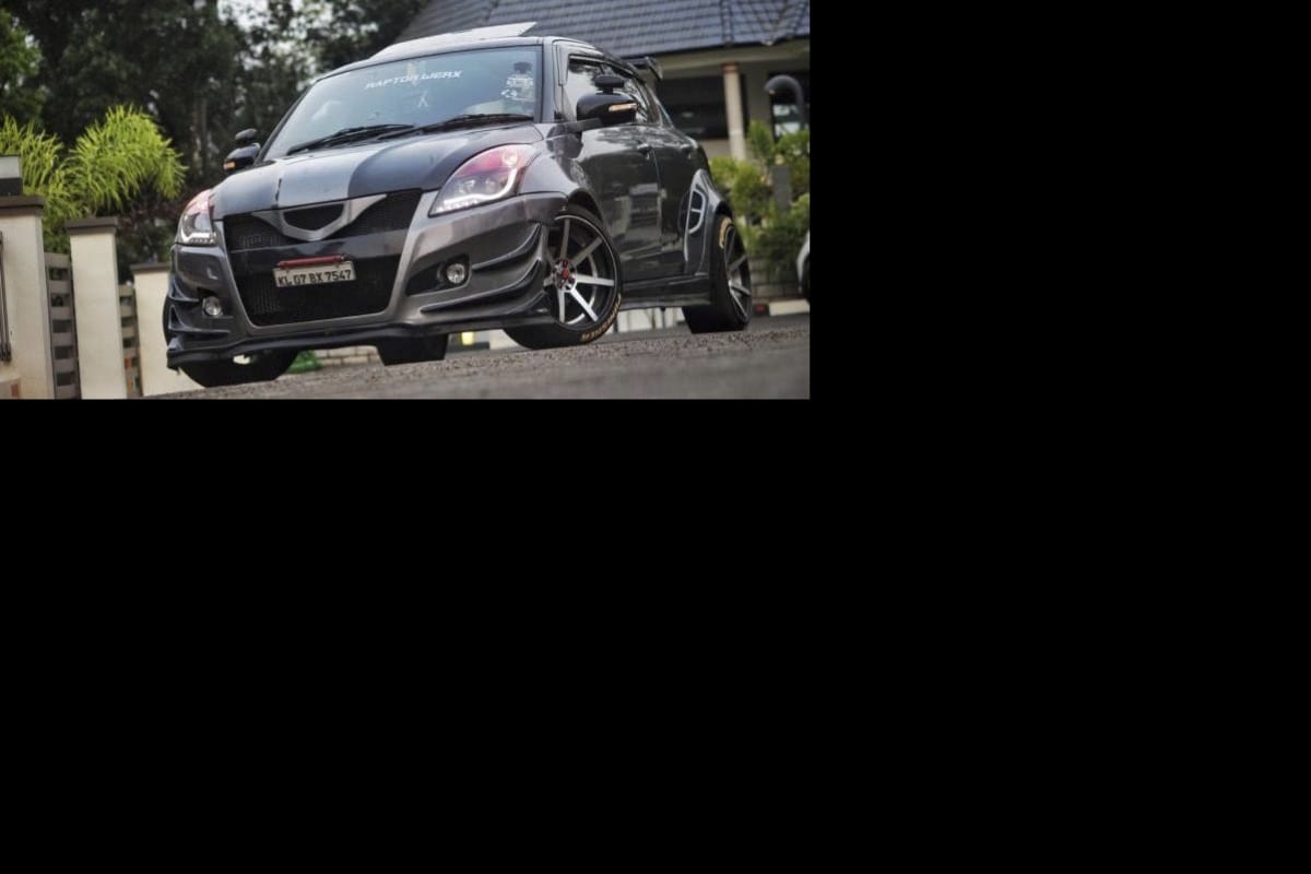 swift car is now the punisher swift car after modification