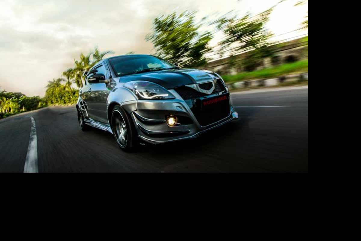 swift car is now the punisher swift car after modification
