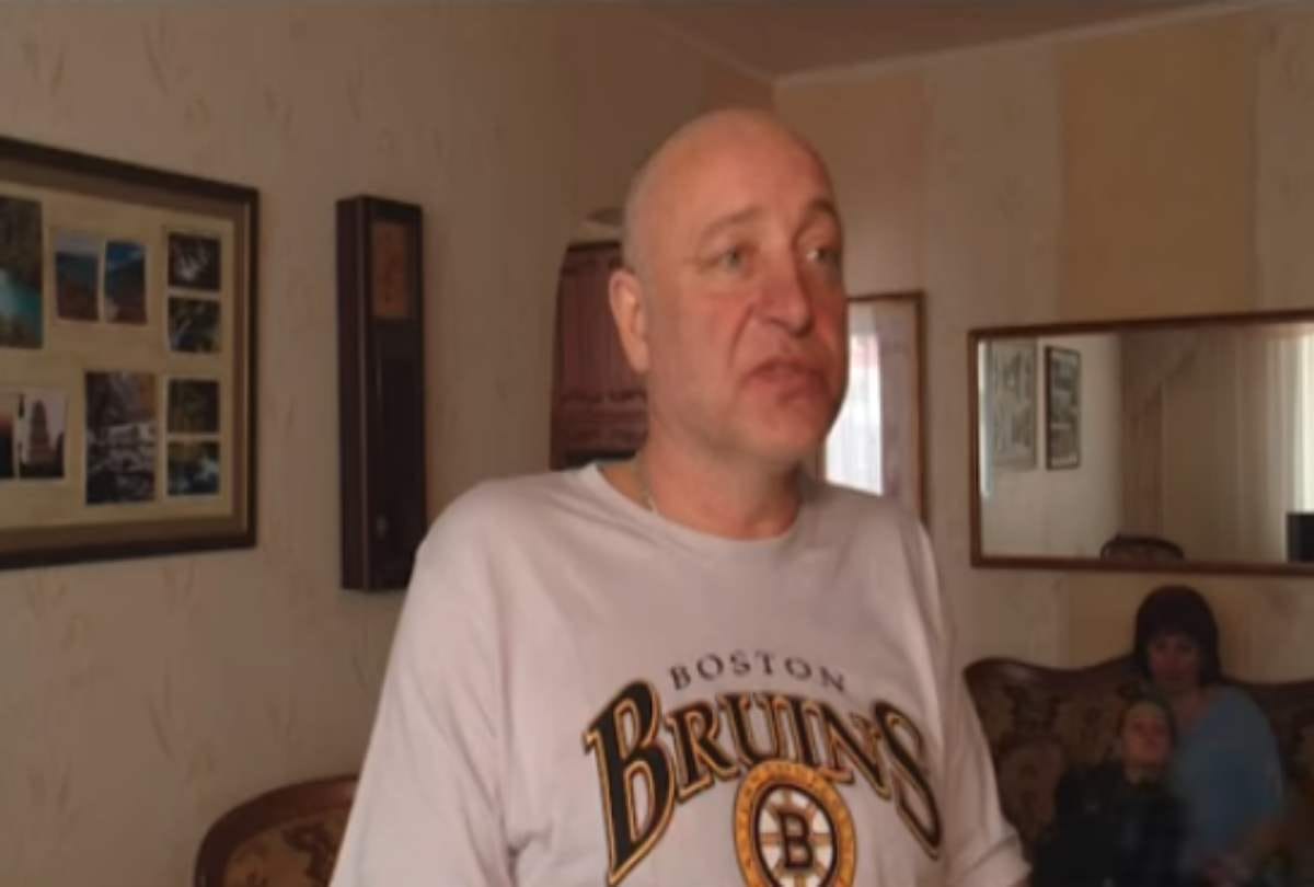 beer from tap this man has beer pipeline connection in home in Russia