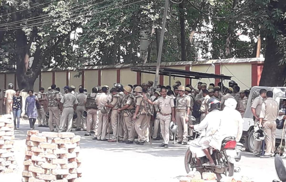 Drone camera monitoring of bhu campus after outrage
