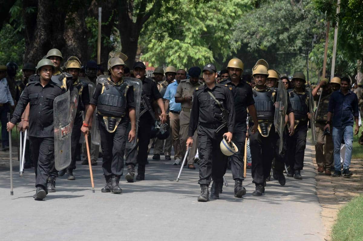 Drone camera monitoring of bhu campus after outrage