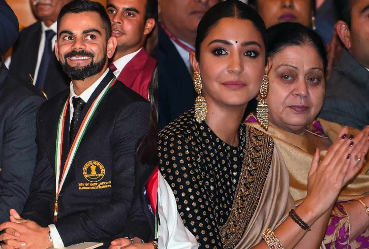 Bollywood actress anushka sharma photo viral in khel ratna award program