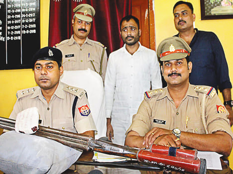 One arrested including gun