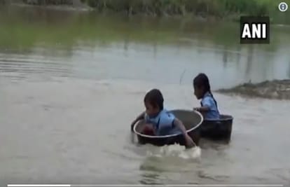 Every child goes to school but these children are special they took risk everyday