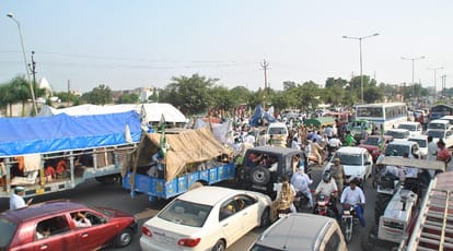 Delhi Dehradun Highway Jam from Kisan Kranti Yatra