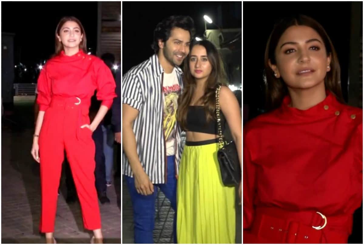 Anushka Sharma spotted withViral Kohli and Varun Dhawan in special screening of Sui Dhaaga film