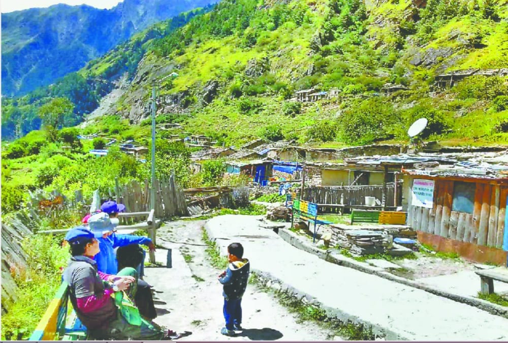 Indian people eating china ration in india last village uttarakhand
