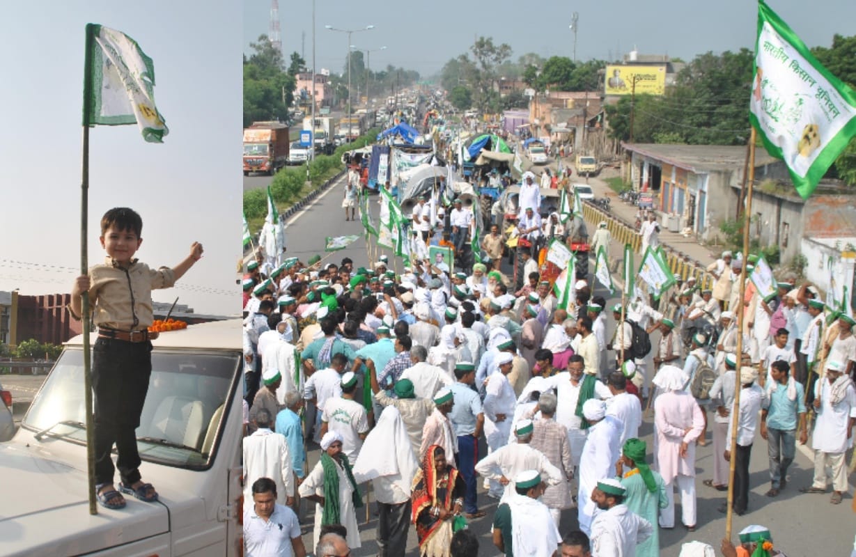 Bhakiyu Kisan Yata: farmers are moving ahead for their rights with hukka and turban