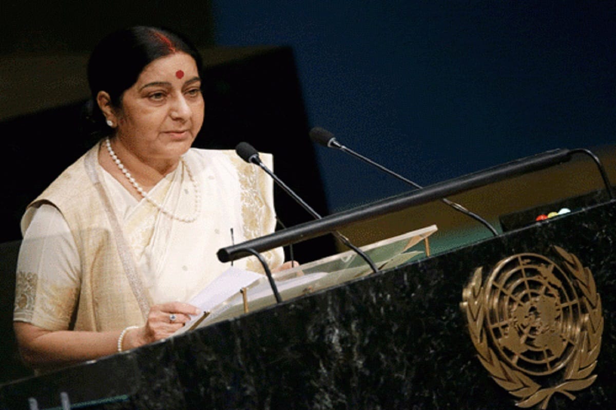 When Sushma Swaraj said, I want to ask what Sonia Gandh would have done if she were in my place.
