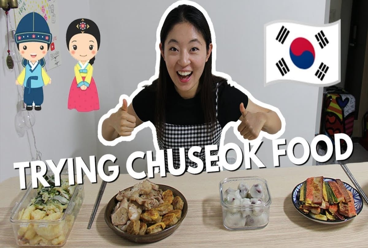 People celebrate amazing food festival chuseok south korea