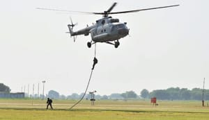 Proud children seeing the strength of the air force