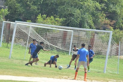 Students Football League match starts in Agra