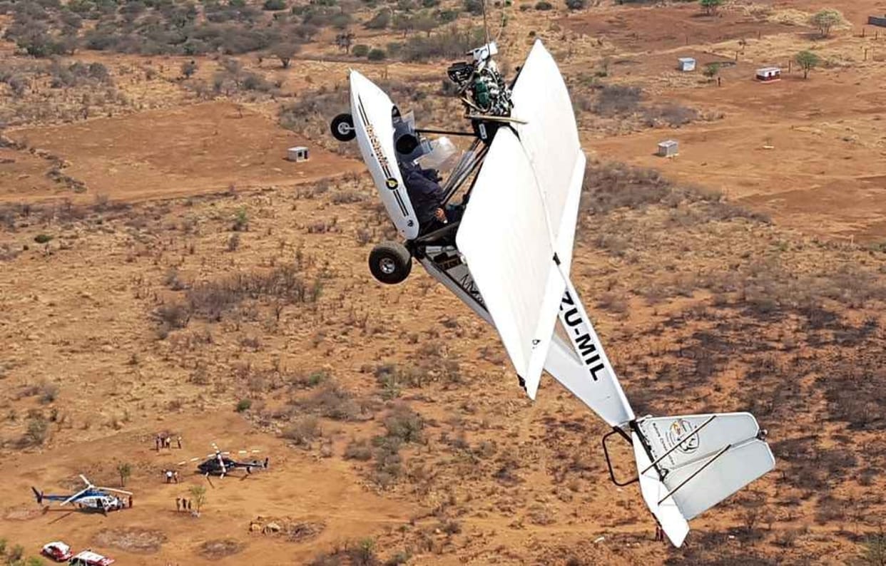 while preventing predators a chopper bogged on 330 feet height