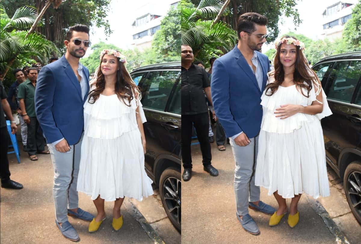 After Baby shower function Neha Dhupia spotted at airport