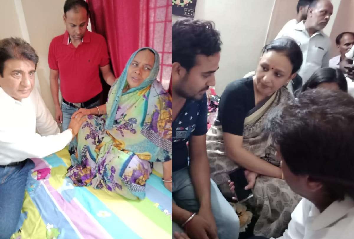 raj babbar meets the family of vivek tiwari