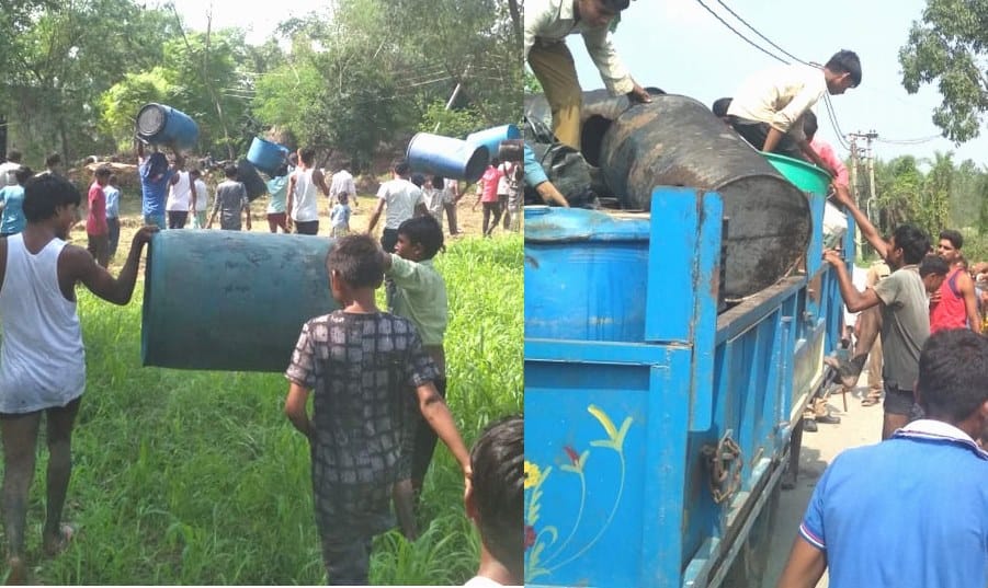 Raw alcohol seized in sultanpur haridwar
