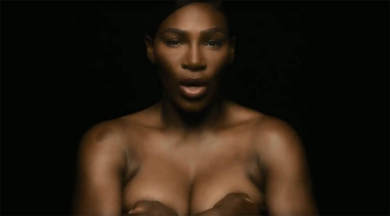 tenis superstar Serena Williams was topless, sang for breast cancer awareness programme