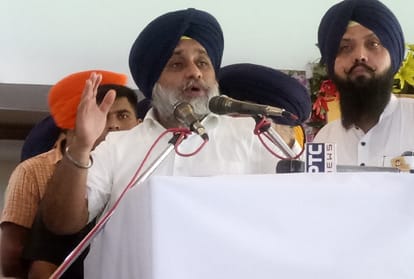 Sukhbir Badal targeted on Captain Amarinder Singh in Fatehgarh sahib