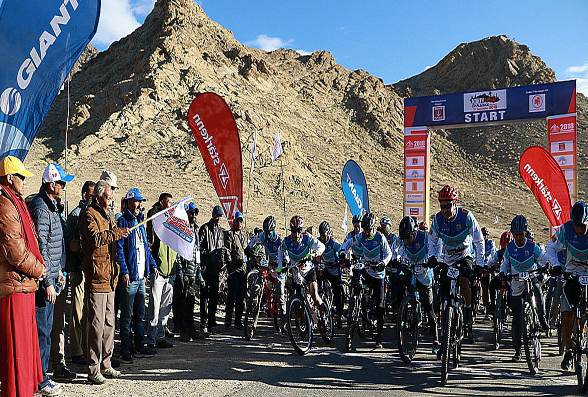 250 Mountain bikers participate in North Quest Ladakh Challenge 2018