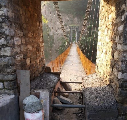 A bridge over the river is closed for movement