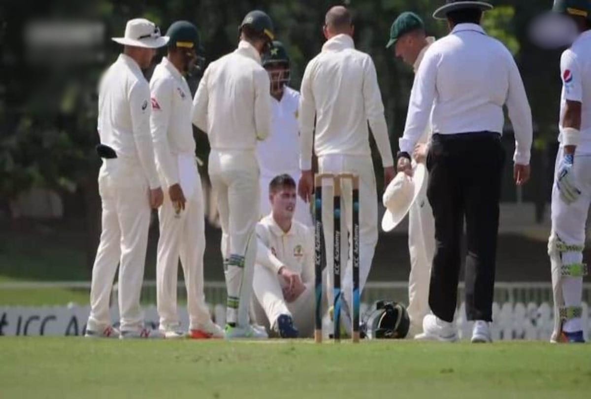 Australia opener Matt Renshaw met with acident on the ground against Pakistan