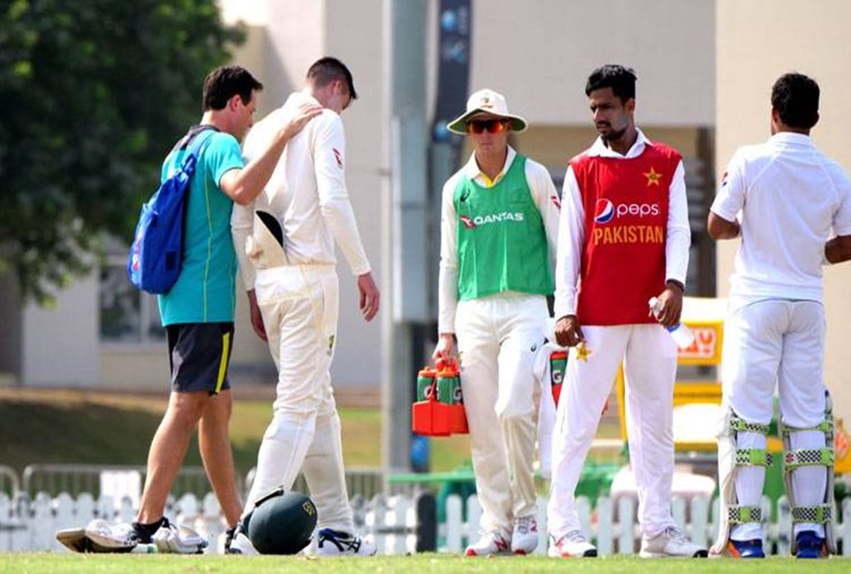 Australia opener Matt Renshaw met with acident on the ground against Pakistan