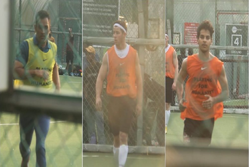 Ms Dhoni play Football With Priyanka Chopra husband Nick Jonas, photos viral